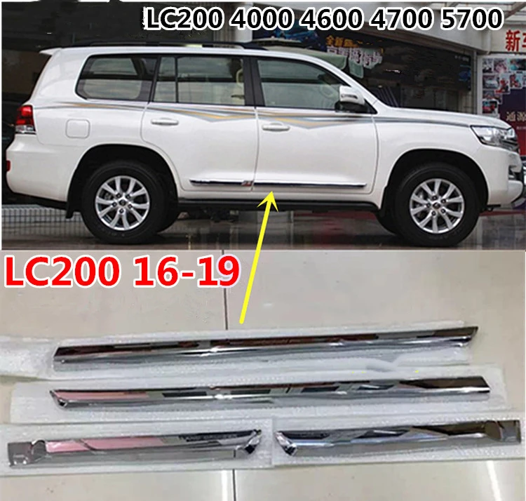 

​Car Exterior Side Door Panel Moulding Strip Cover Trim For Lexus LX570 2016 2017 2018 2019 Body Decoration Sticker Side Wing