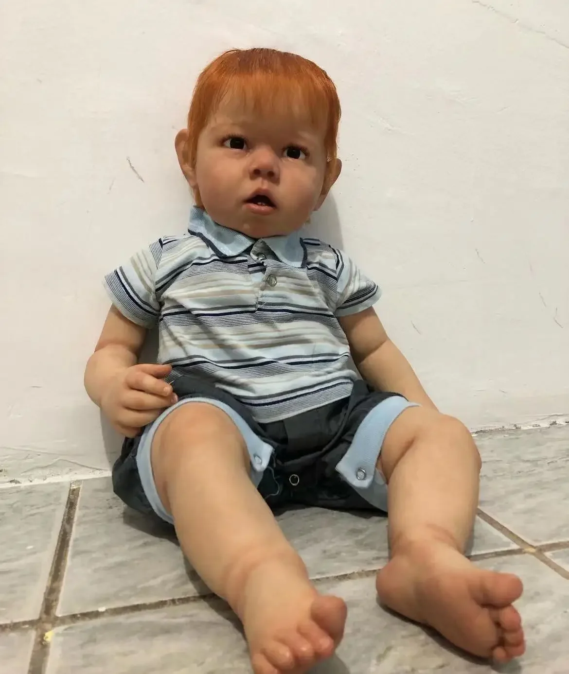 DLS Customized Limited Supply30inch Reborn Baby Liam Huge Boy With Hand-Rooted Orange Hair Already Finished Doll