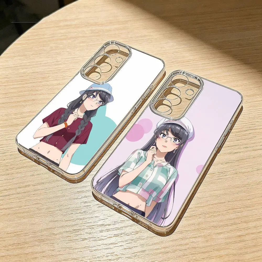 Witty Mai S-Sakurajima Animation Phone Case For Samsung S25,S24,S21,S22,S23,S30,Ultra,S20,Plus,Fe,Note,10,9,5G Transparent Cover