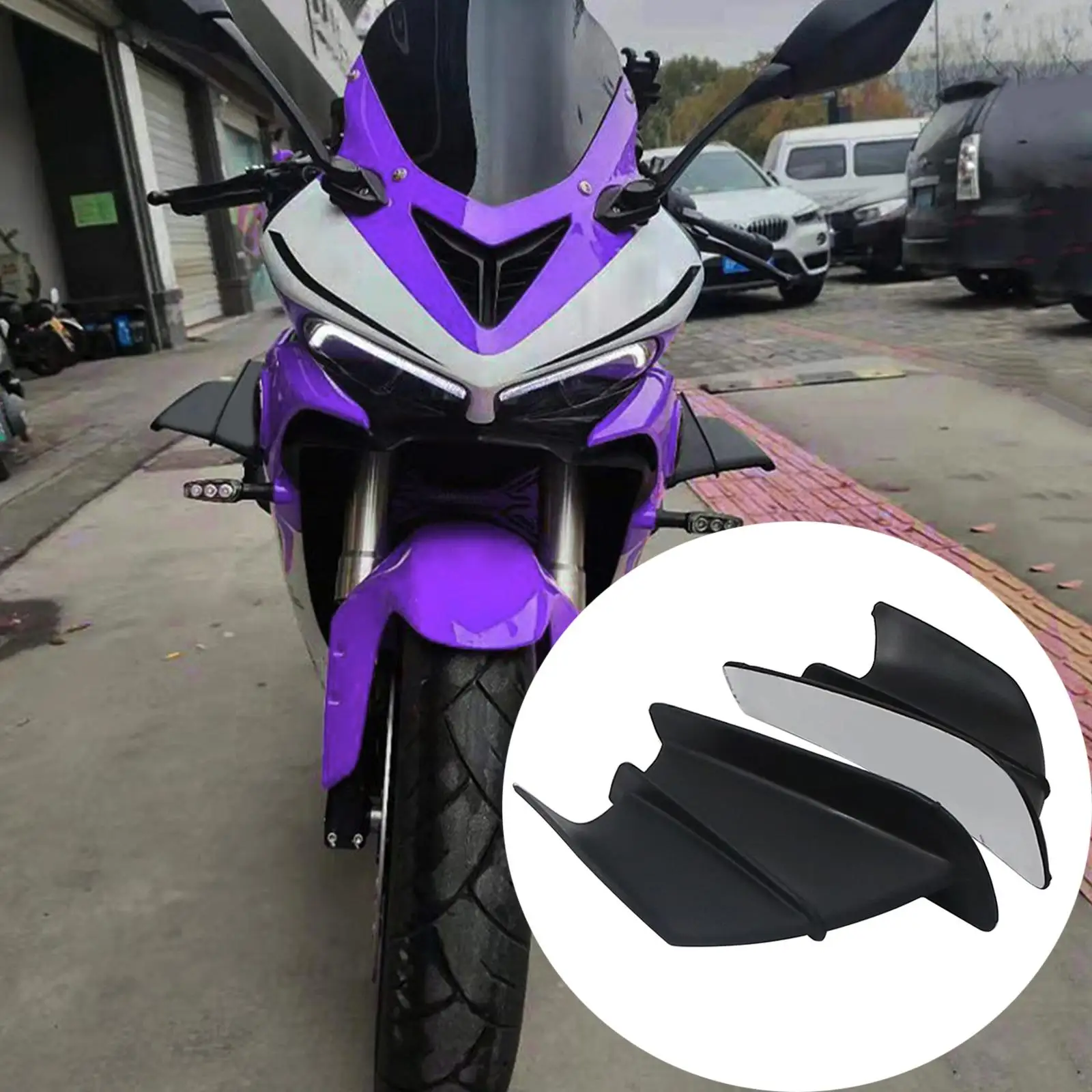 

2 Pieces Motorcycle Winglet Aerodynamic Wing Spoiler for BWS