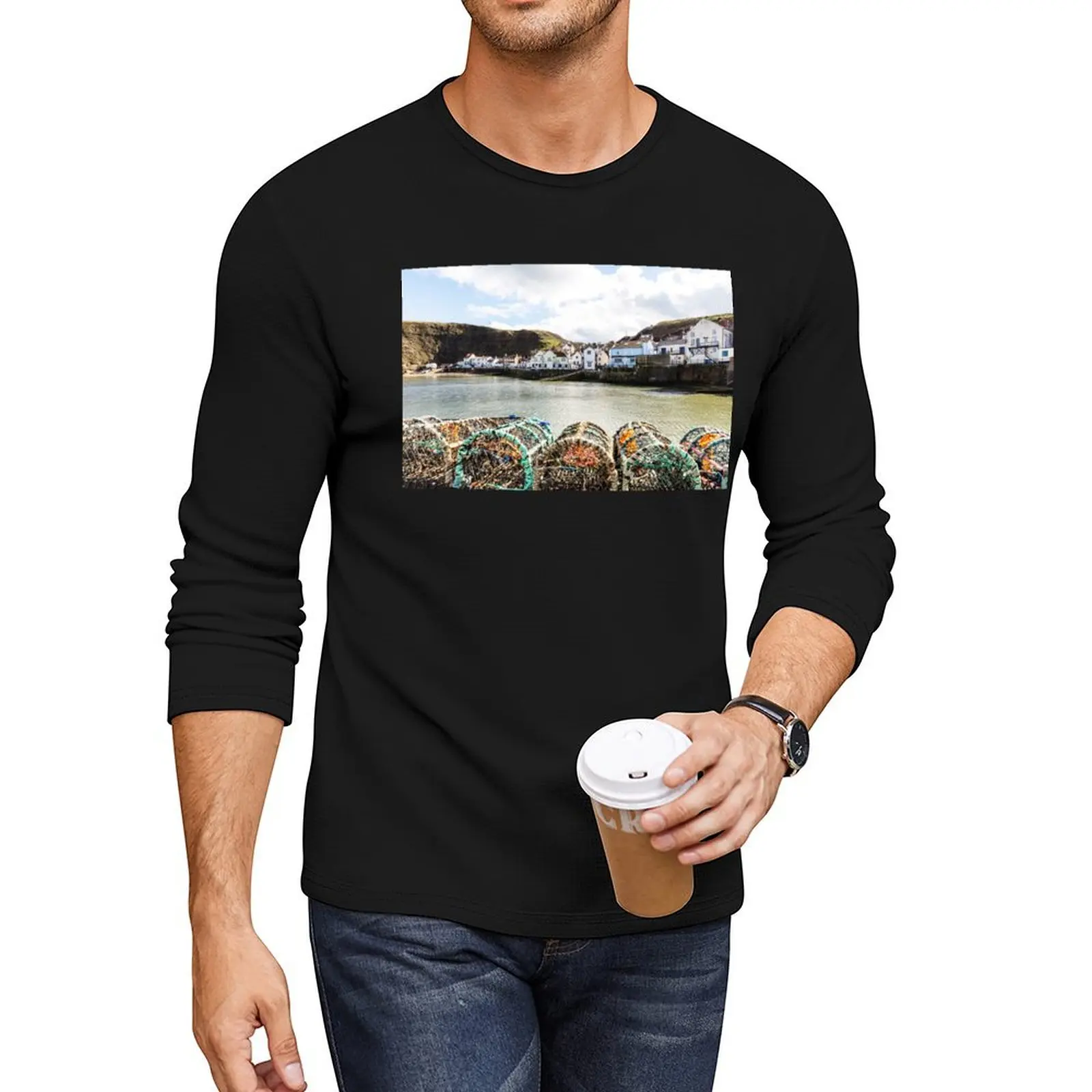 

Staithes Fishing Village, Yorkshire, UK Long T-Shirt blank t shirts sweat shirt cute clothes mens cotton t shirts