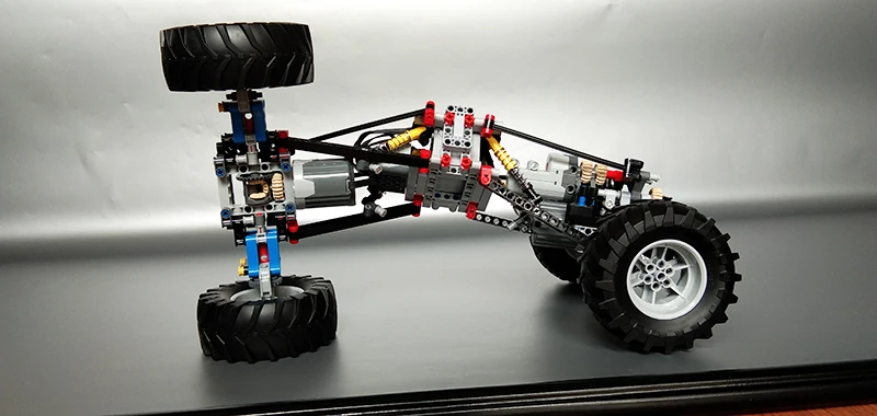 4WD Drive Climbing Car Off-Road Technical Car Set with Suspension Shocks XL Servo Motor 8CH APP Remote Control MOC PF 8882 8878