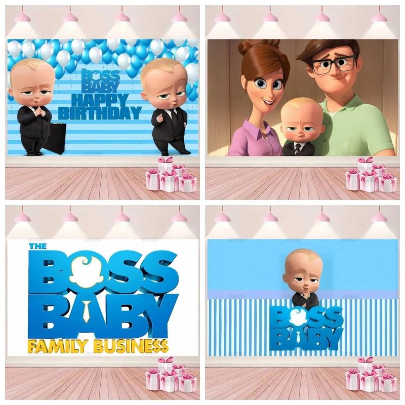 

Disney Boss Baby Movie Children's Birthday Party Backdrop Room Decoration Baby Shower Background Photography Studio Banner Props