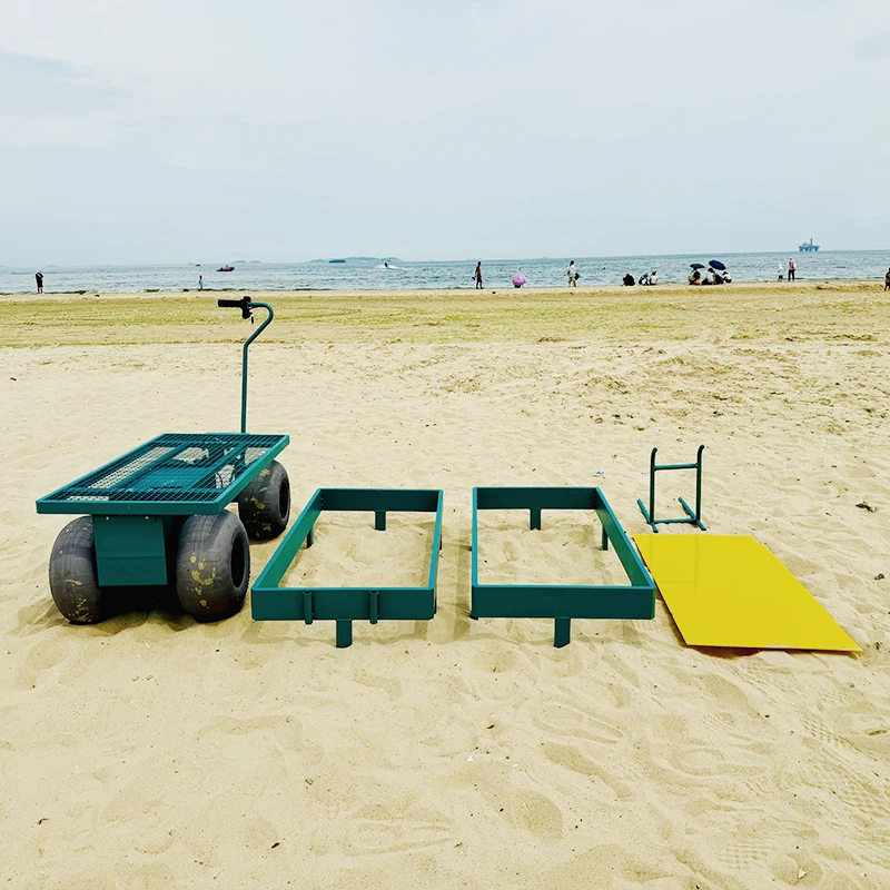 

Outdoor electric ATV with large balloon wheels for sand heavy duty 4 wheel mesh platform cargo ATV trolley