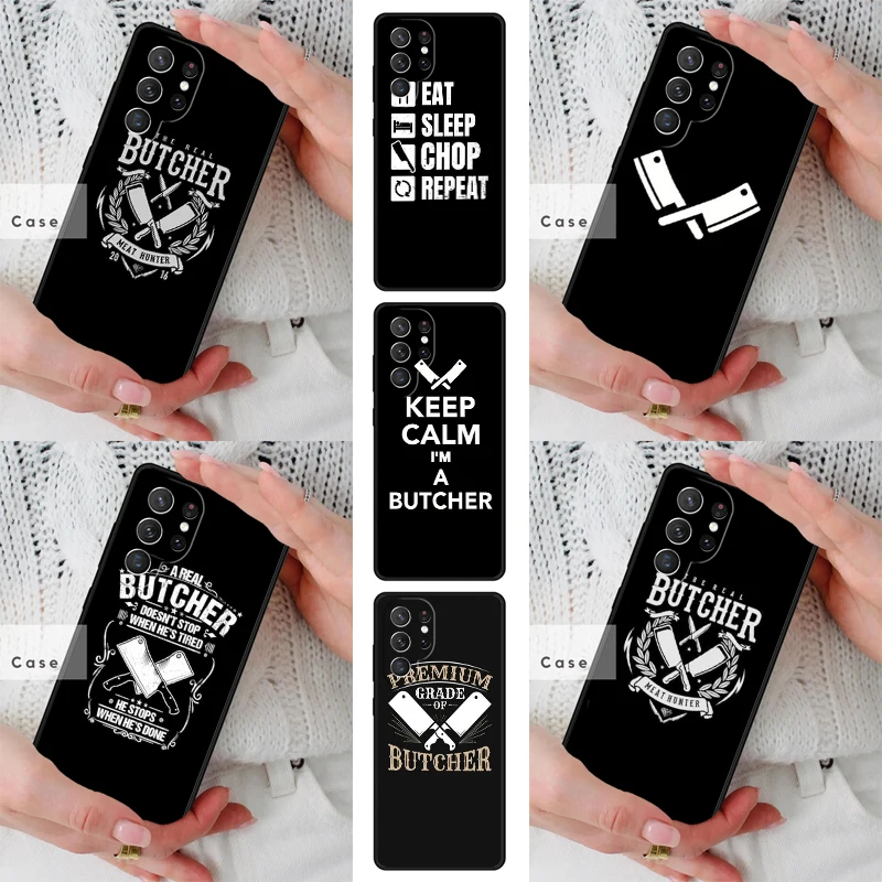 REAL BUTCHER CLASSIC RETRO TPU Phone Case for Samsung Galaxy S26 S25 S24 S23 S22 S21 S20 Note10 Plus FE Ultra Cover