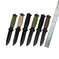 High-carbon Steel Blade Nylon Rubber Handle Outdoor Camping Hunting Survival Tactical Fixed Knife Hand Tool for Self Defense