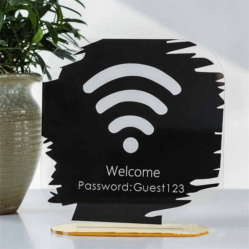 Social Media Sign Acrylic Personalized WIFI Sign Instagram for Business Shop Custom Tiktok Facebook Google Sign for Follower