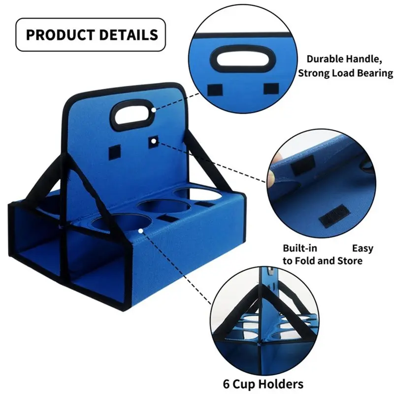 AB42-Foldable Coffee Cup Carrier, 6 Cup Holder For Takeaway