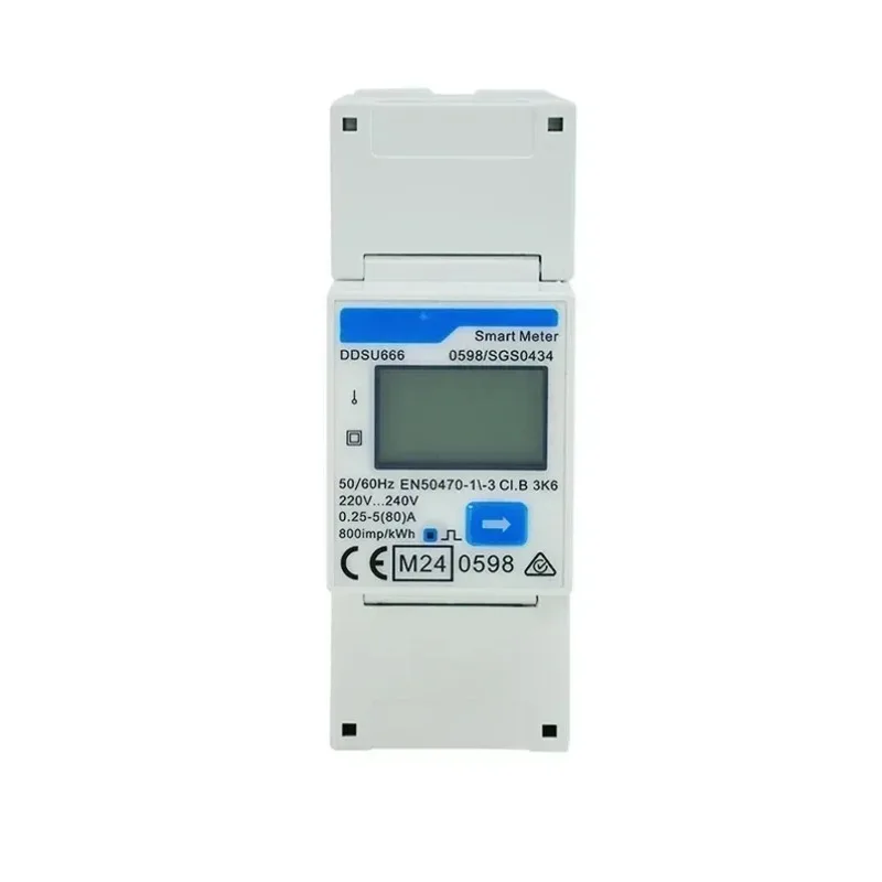 Single-Phase DIN-Rail Meter Ddsu666 Digital Watt-Hour with Ct Current Power Meter