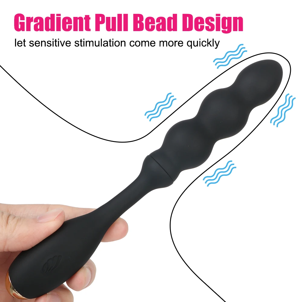 18cm Slim Vibrators For Women Nipple Clit Stimulator Vaginal Beads Anal Plug Men Prostate Massager Sex Toys Female Masturbator