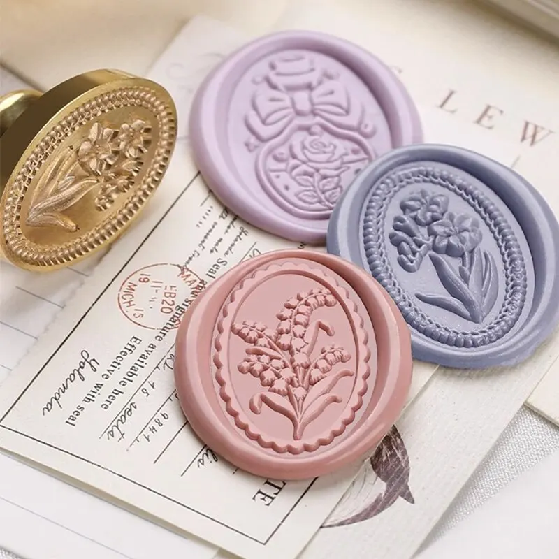 Multilayer Wax Seal Stamp, Flowers, Fruits, Strawberry, Copper Head Cards Envelopes, Wedding Invitations, Gift Package, Scrapboo