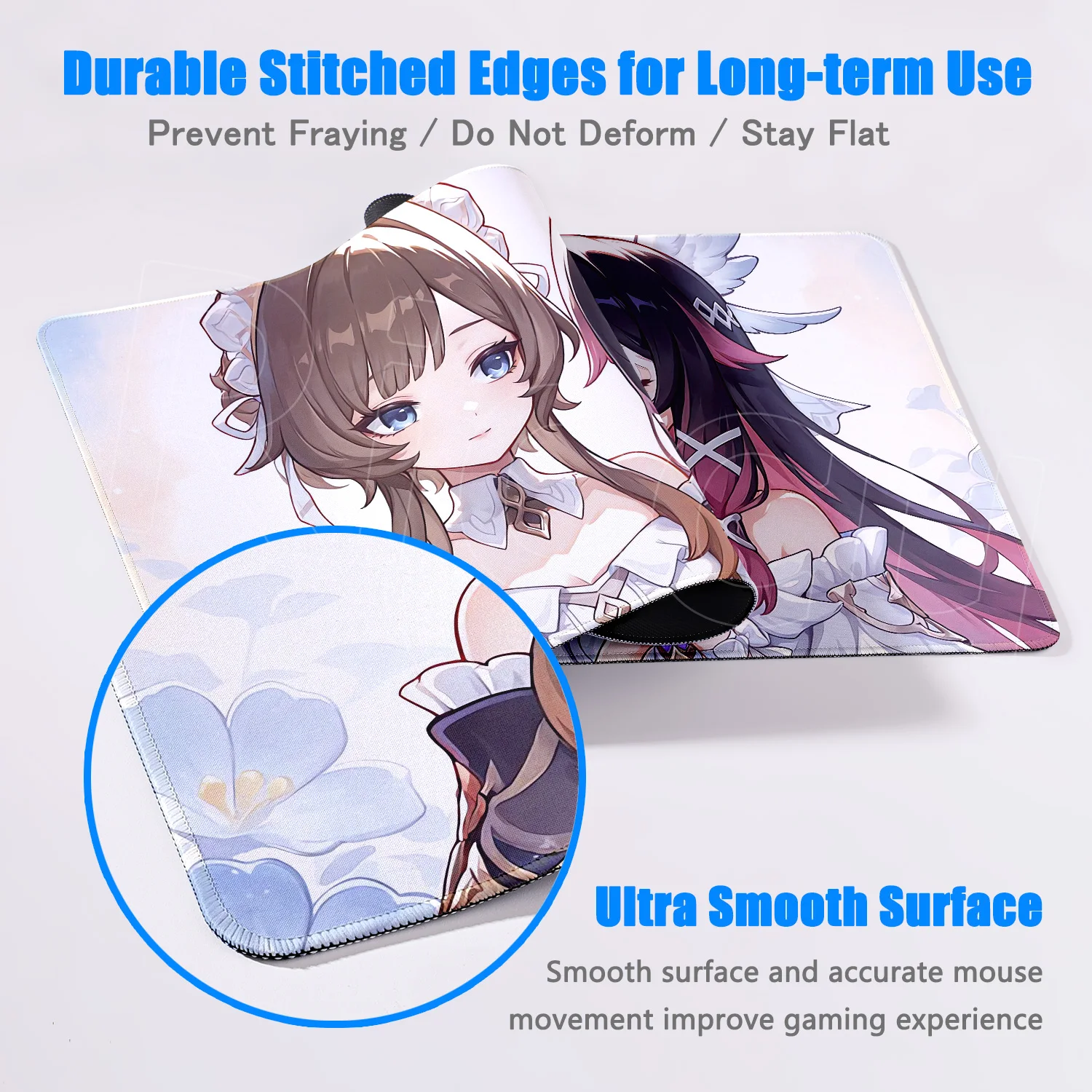 Süßes Columbina-Mauspad, PC-Gamer-Schreibtischmatten, Genshin Impact Gaming-Zubehör, Mauspad, Tastatur, großer Laptop, Anime-Mädchen-Mauspad