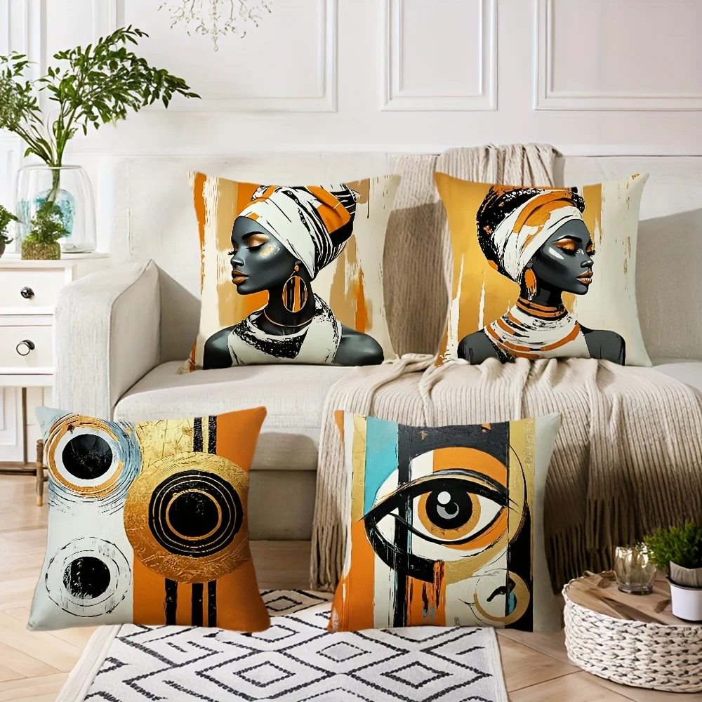 African Style Printed Cushion Covers With Artistic Designs Polyester pillowcase, sofa decorative cushion cov Headboard Pillow