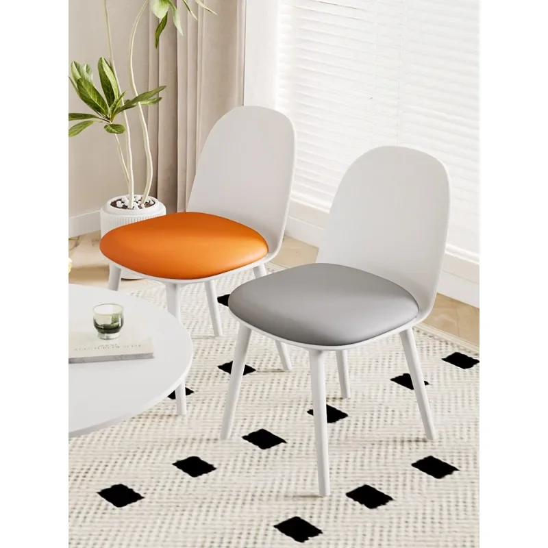 Nordic plastic light luxury premium dining chair pink household desk stool dresser makeup chair balcony small tea chair