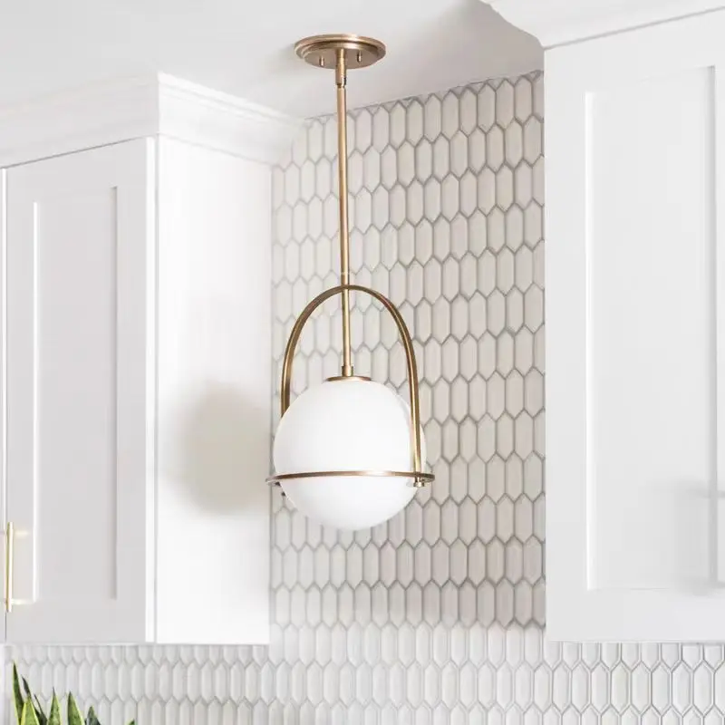

Golden Glass Ball Pendant Light Nordic minimalist Hanging Chandelier Living Dining Room Kitchen Island table hotel LED Light​