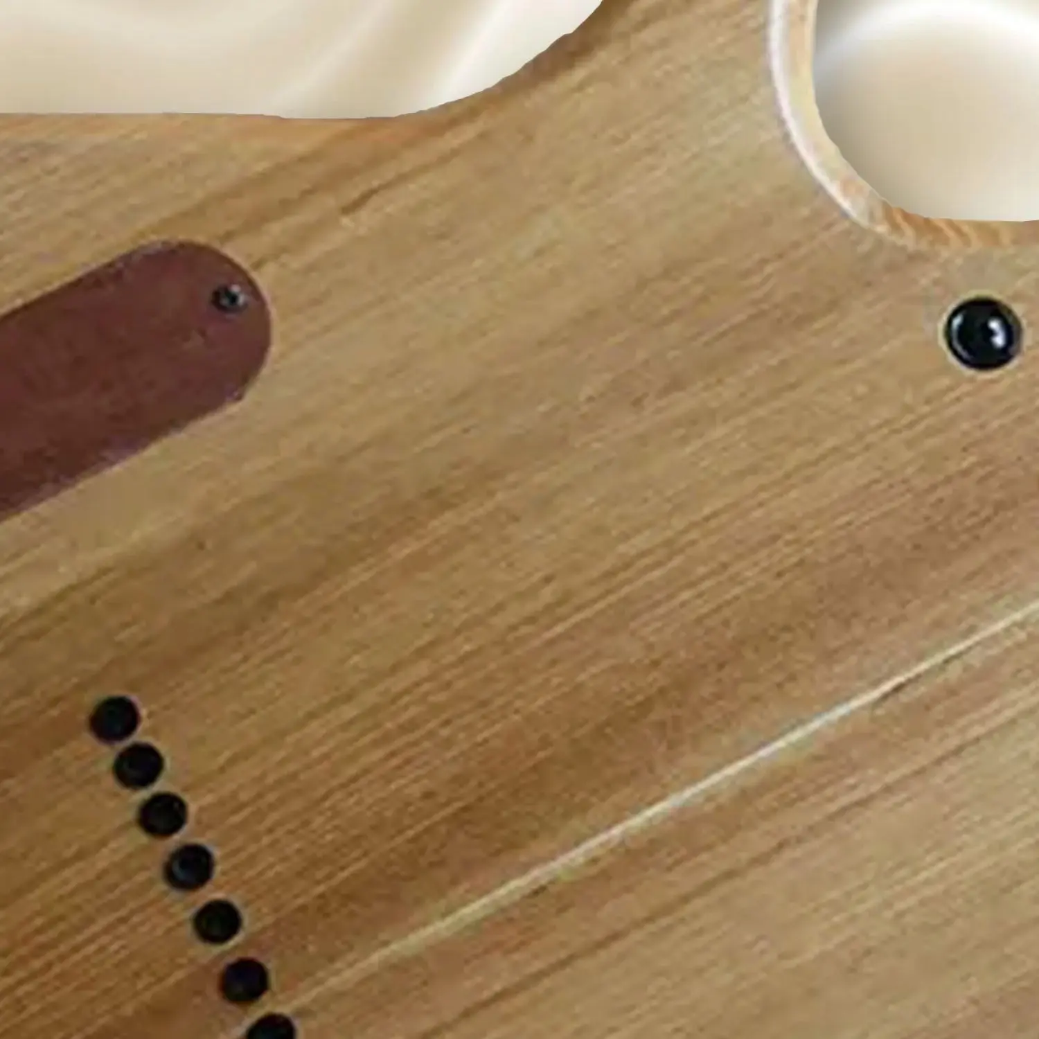 Custom Shop 7 Strings Electric Guitar:Natural Wood Colour ,Black Hardware,White Binding