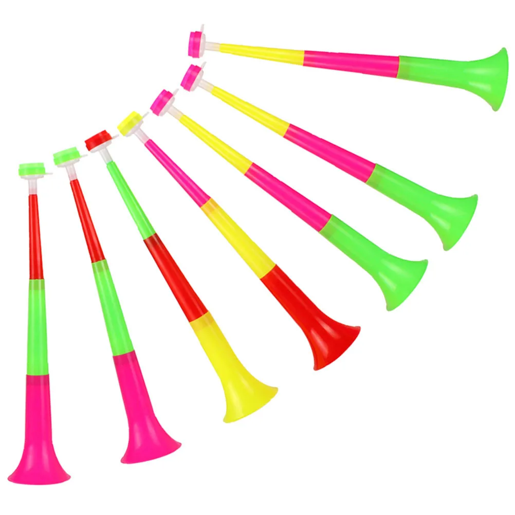 

7Pcs Telescopic Horn Sports Cheer Trumpet Plastic Party Props Football Noise Makers Stadium Horns for Game Cheering