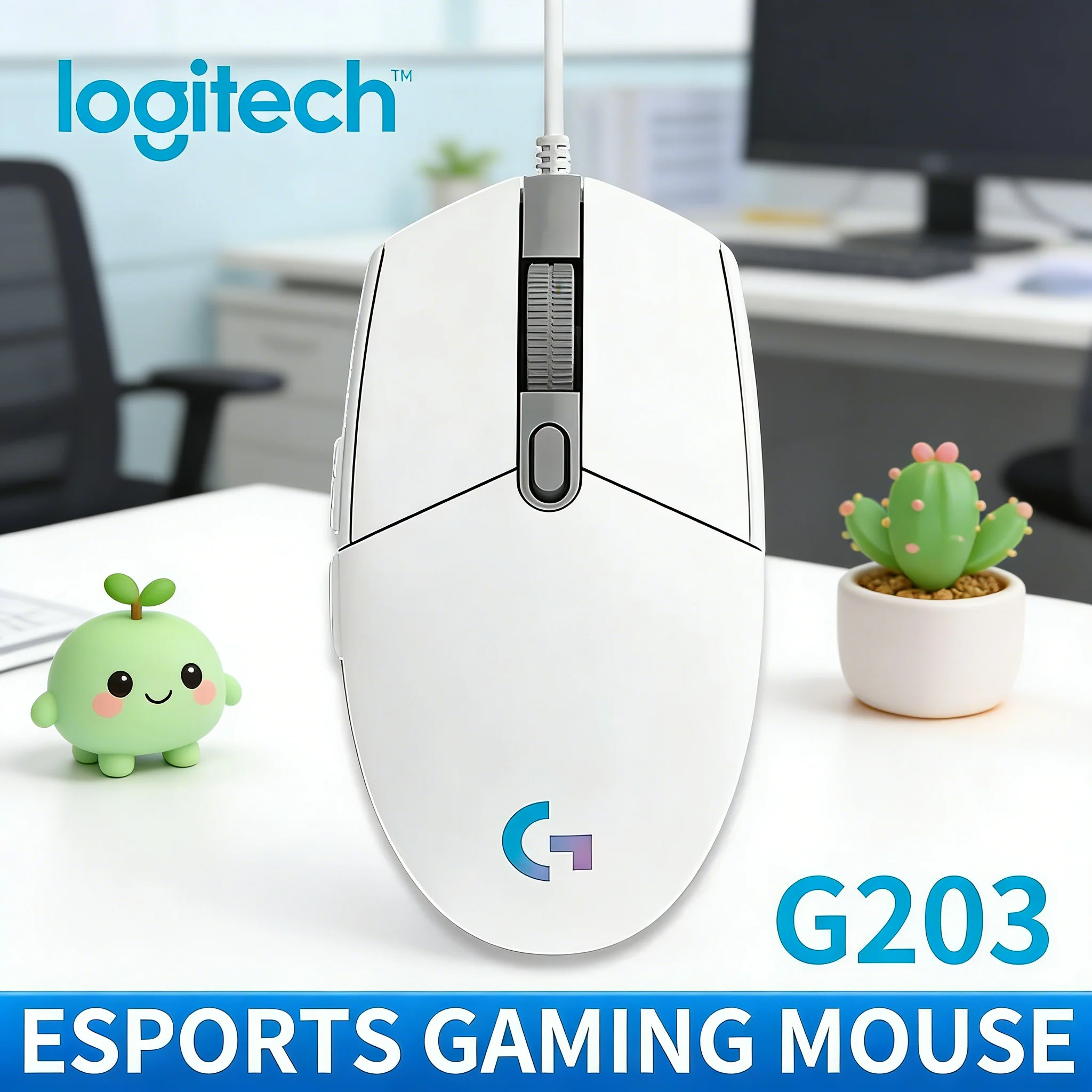 

G102/G203 Lightsync RGB gaming mouse with 8000 DPI optical sensor,6 buttons, lightweight design, compatible with PC/Mac