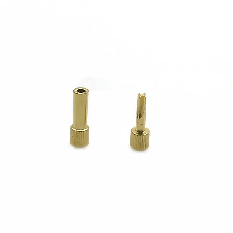 Llave de poste de tornillo Dental, Material Dental chapado en oro, cónico, 1 unidad