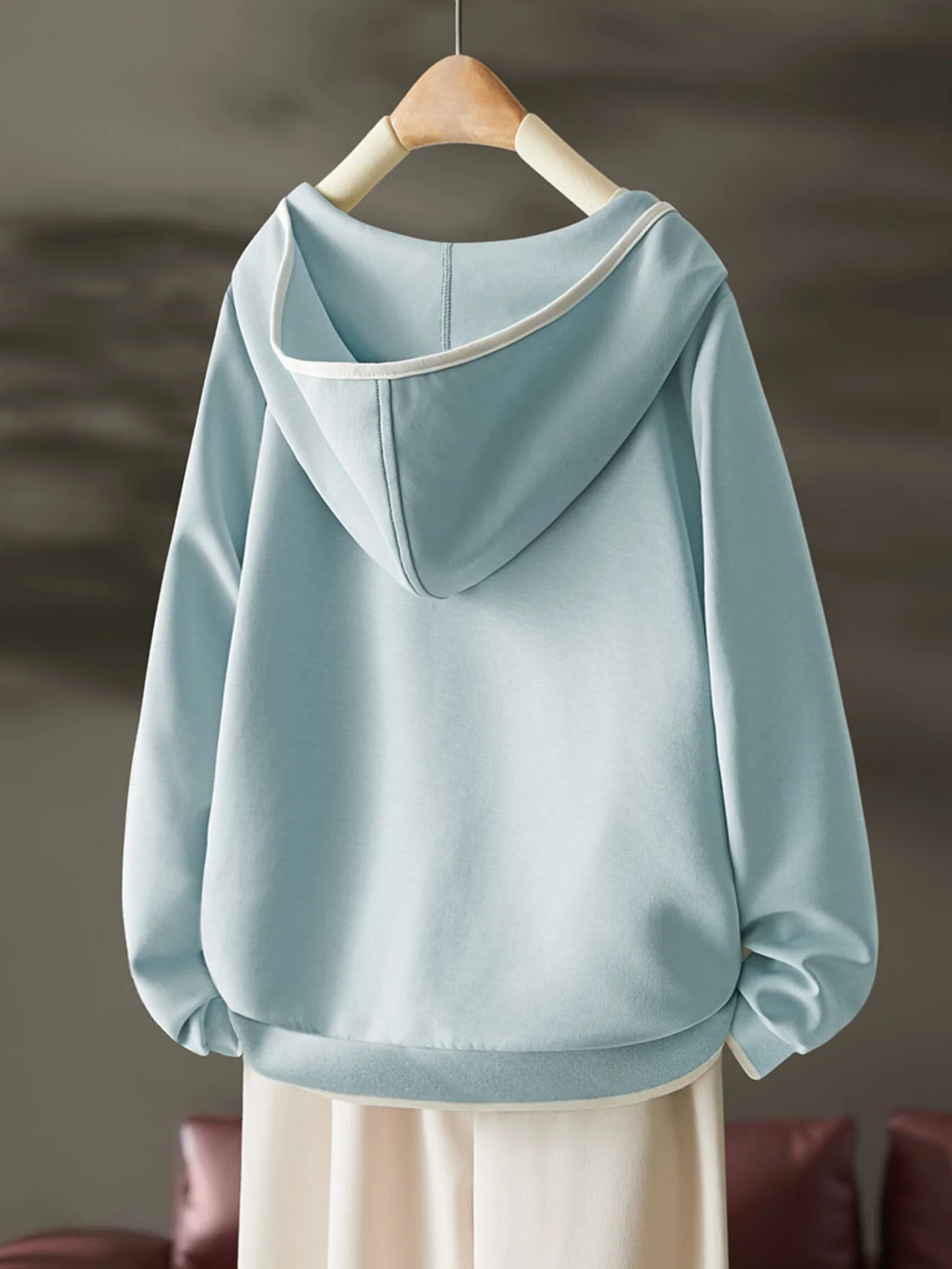 2024 Autumn New Women's Hooded Sweatshirt Clashing Hoodie With Zipper Lightweight Soft And Comfortable Sweatshirt