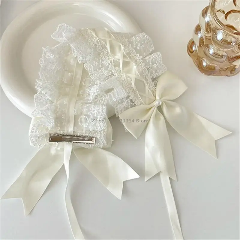 Ribbon Bowknot Hairband Kostuum Props Anime Maid Lace Trim Headband Party Supply