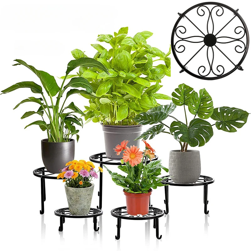 

Iron Gardening Single-layer Flower Stand Balcony Outdoor Green Radish Spider Plant Potted Iron Flower Stand Bracket Storage Rack