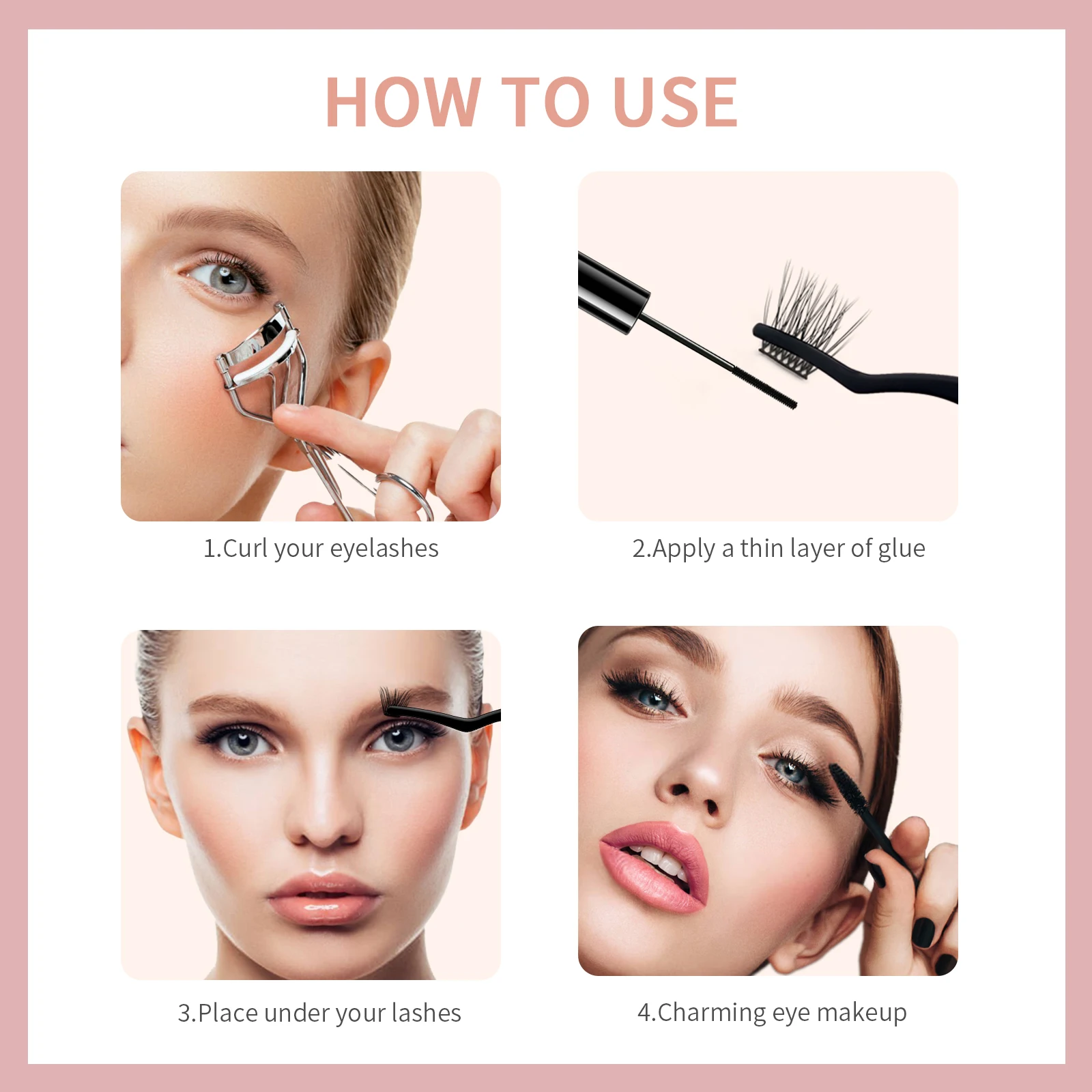 ETVITE DIY Clusters Eyelash Extension Dovetail Segmented Lashes 48 Volume Natural Segmented Eyelashes Bundles