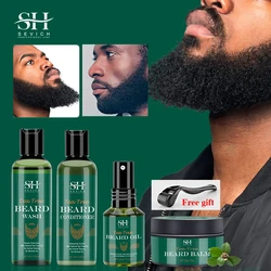 Sevich Beard Nourishing Moisturizing Growth Kit For Men Moustache Growth Enhancer Oil Tea Tree Anti Hair Loss Shampoo Beard Care