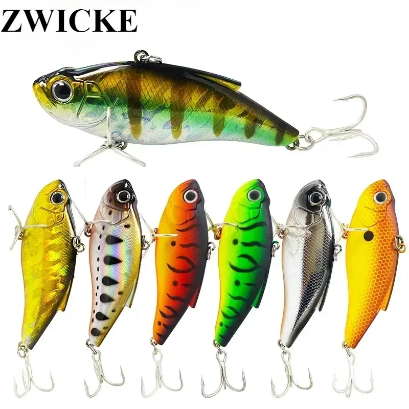 ZWICKE hundimiento VIB 75mm/14,5g VIB agitar grillete hundimiento cebo simulado con sonajero cuentas corvina de agua dulce señuelo de lubina pesca de carpa