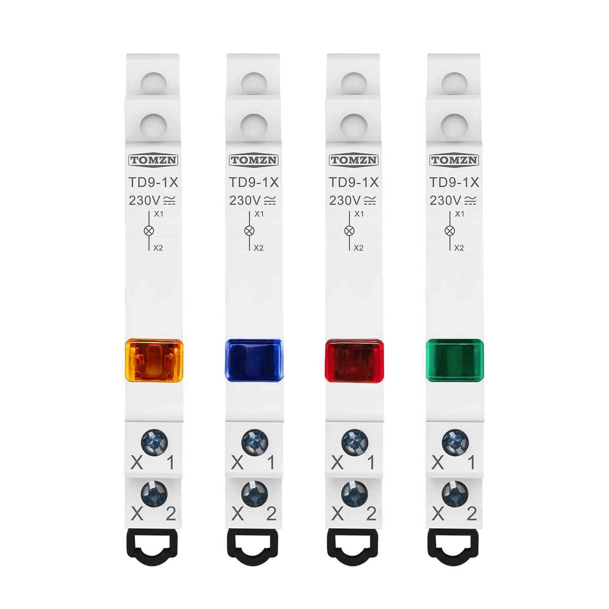 TOMZN Signal Indicator Light 1/2/3 LED 230V AC/DC 9mm Ultra-thin Type Red Yellow Green Din Rail Hospital Factory School