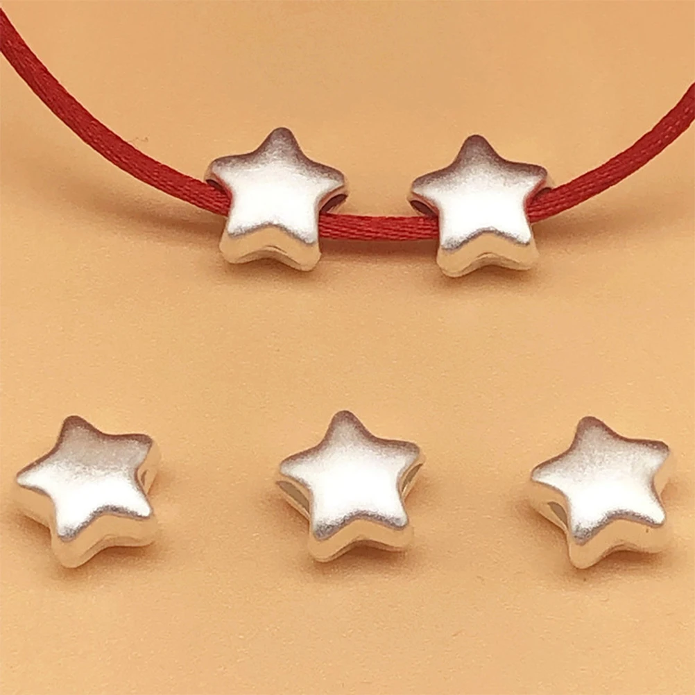 

2Pcs Simple Silver Five-Pointed Star Pendant DIY Handmade Jewelry Accessories Ideal for Necklaces and Bracelets
