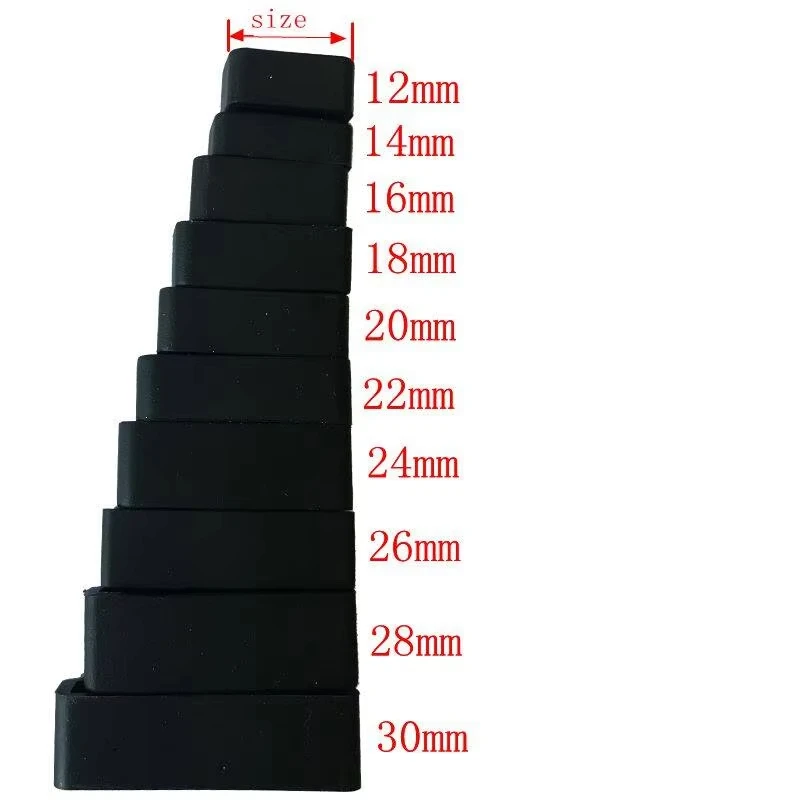 

10Pcs/lot 18mm 20mm 22mm 24mm Silicone Black Rubber Watch Strap Loops Ring Accessories Silicone Holder Locker