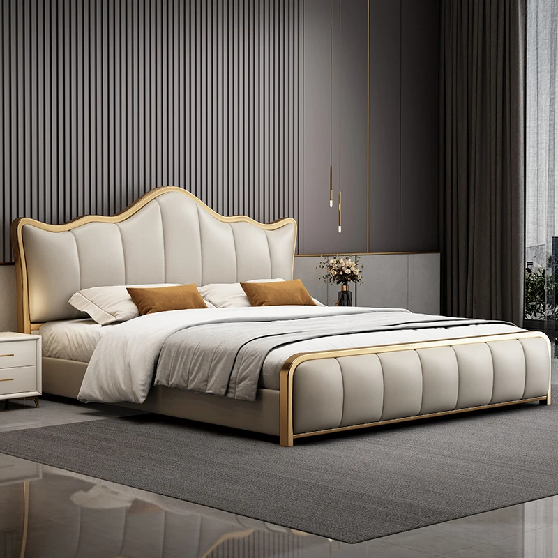 

Queen Size Luxury Bed Waterproof Fancy Headboard Girls Organiser Bed Hotel Modern Sleeping Meuble De Chambre Furnitures