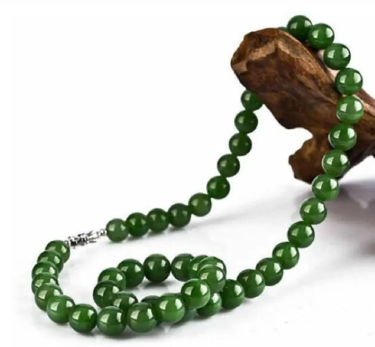 

Genuine Natural Green 8mm Jade Beads Necklace Jadeite Jewelry Charm Accessories Lucky Amulet Gifts for Women Her Men