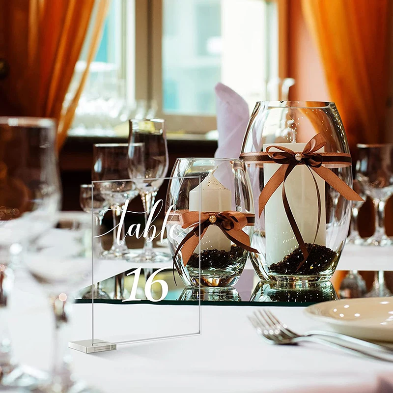 Custom Logo Acrylic Calligraphy Table Numbers With Holder Wedding Event Party Sign Personalized Birtnday Gifts Wedding Sign