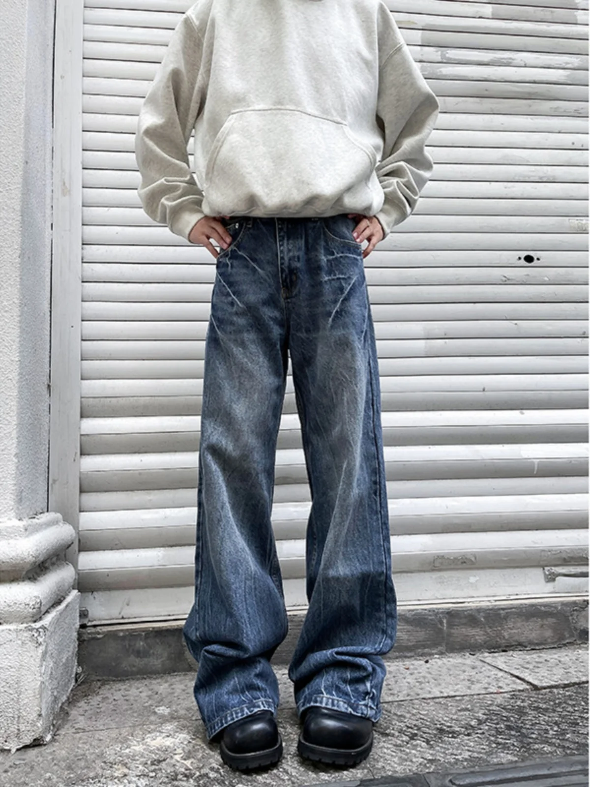 

Мужские джинсы Lightning Cra в винтажном стиле, американский уличный стиль, свободные повседневные прямые брюки, износостойкие, для подростков