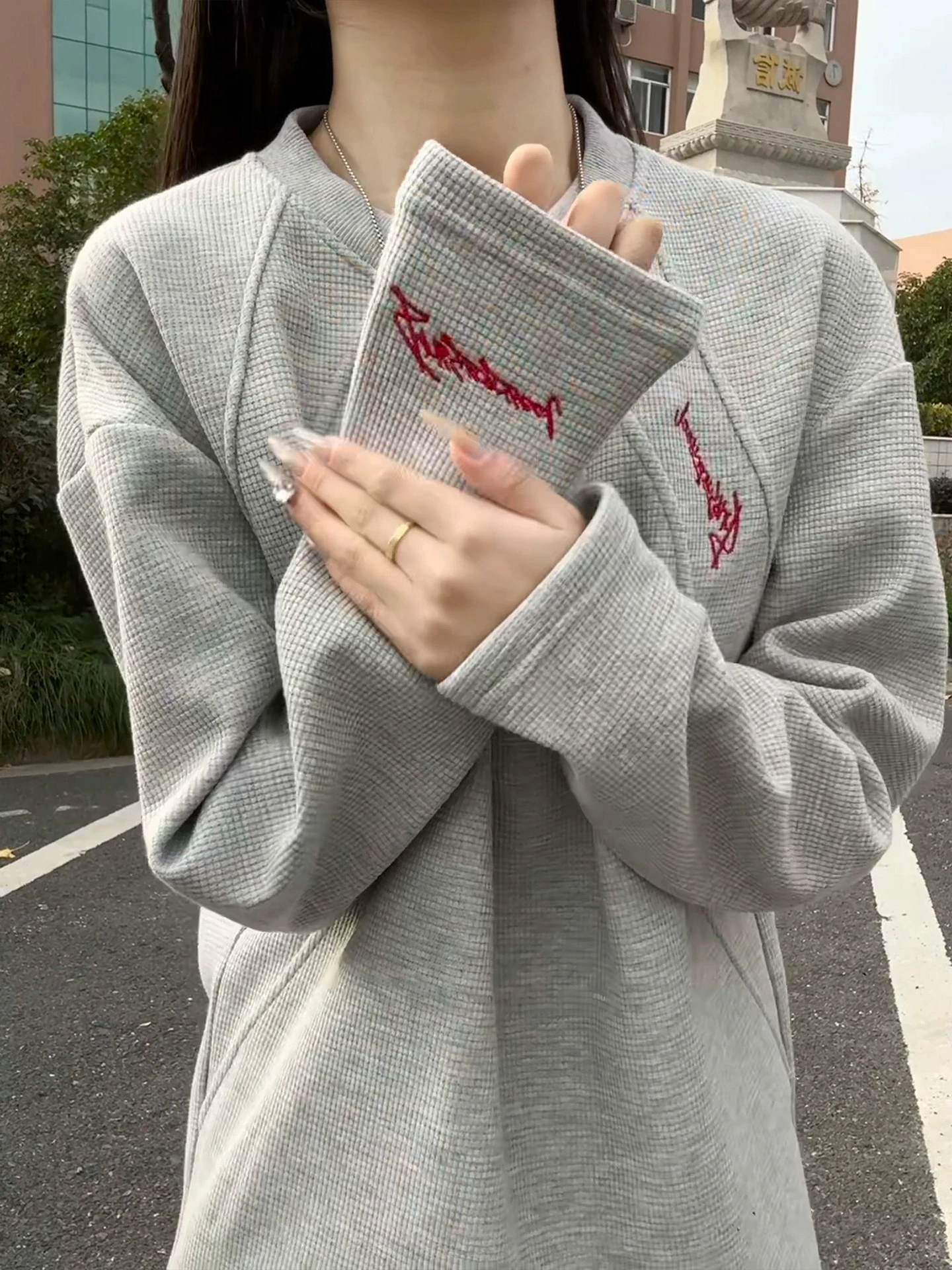 

Мужская толстовка с американской вышивкой, осенне-зимняя, утепленная, с длинным рукавом, круглым вырезом, на флисовой подкладке, повседневная базовая футболка