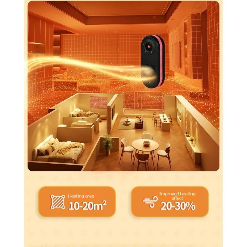 

A78E-For Mini Electric Heater With Colorful Lights, Suitable For Office Desks, Home Use, Small Wall-Mounted Electric Heater. EU