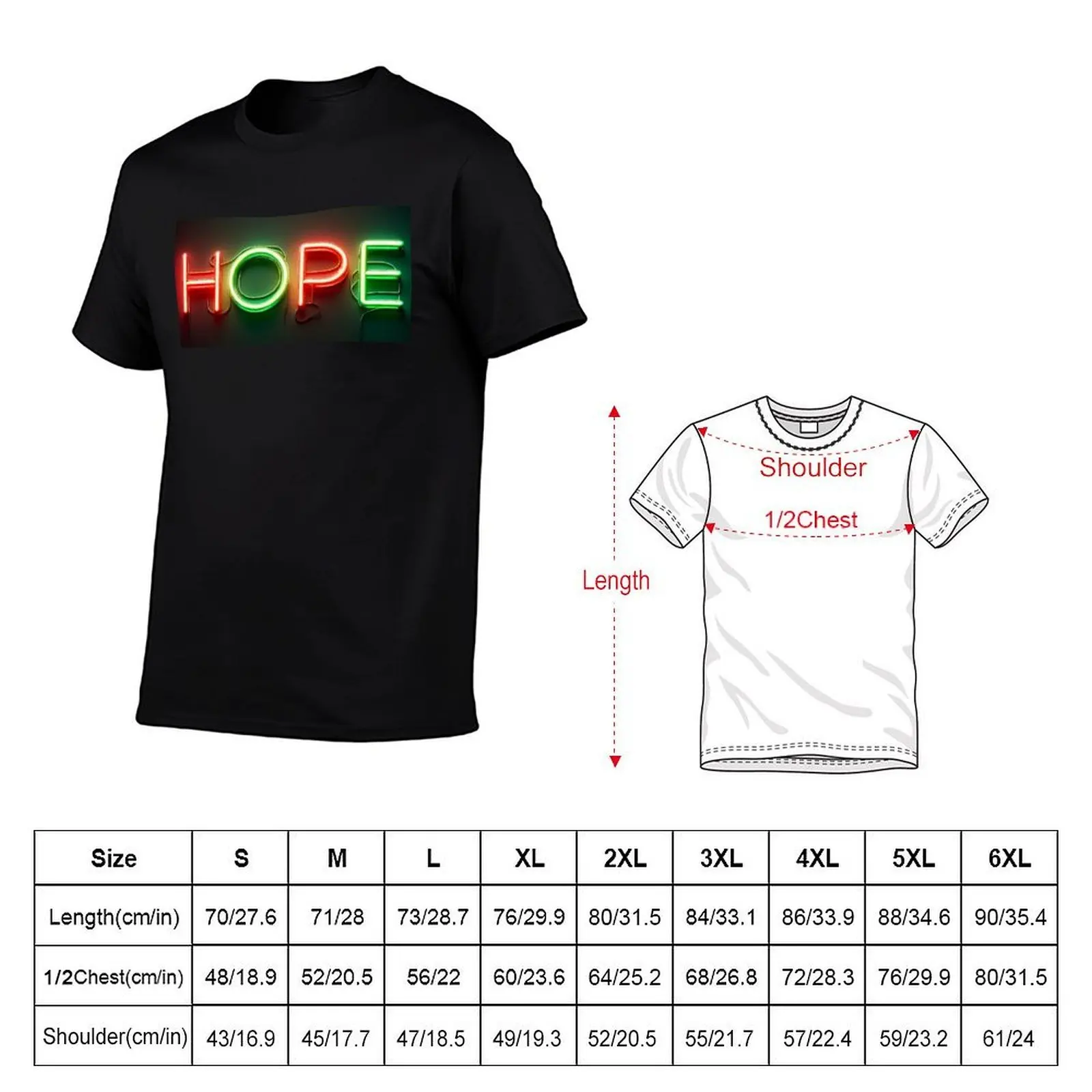 Hope sparks resilience neon line T-Shirt man t shirt cute tops men clothing