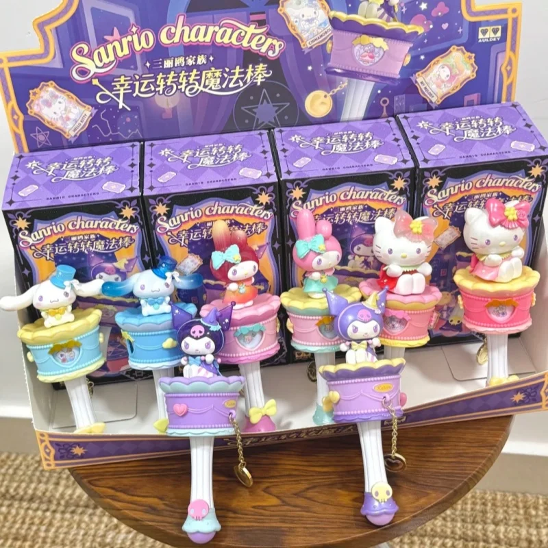 サンリオ-キティ-クロミ-マイメロディ-減圧ターンテーブル-ラッキーターン-マジックワンドシリーズ-ブラインドボックスモデル-クリスマスギフト-おもちゃ