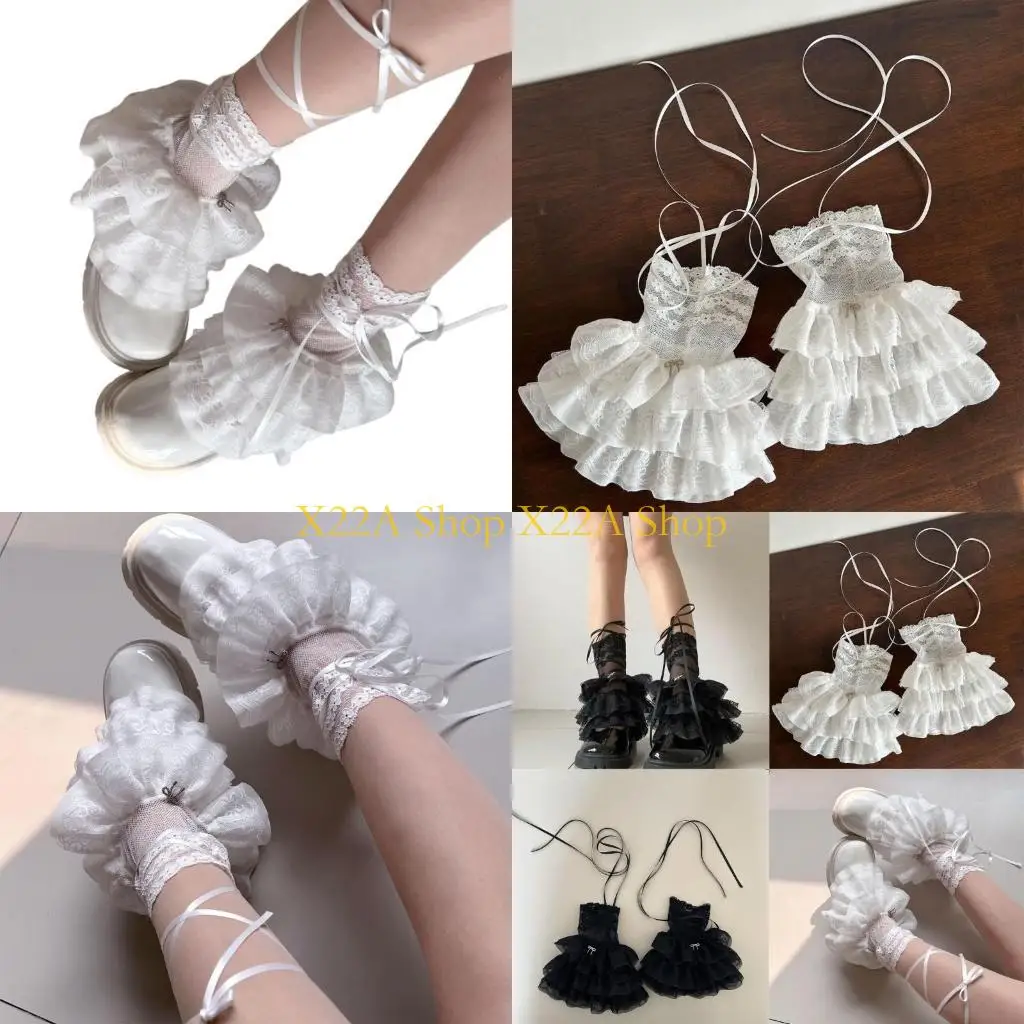 

Уникальные женщины Ruffle кружевные ноги теплый сладкий над носками ног икроножны