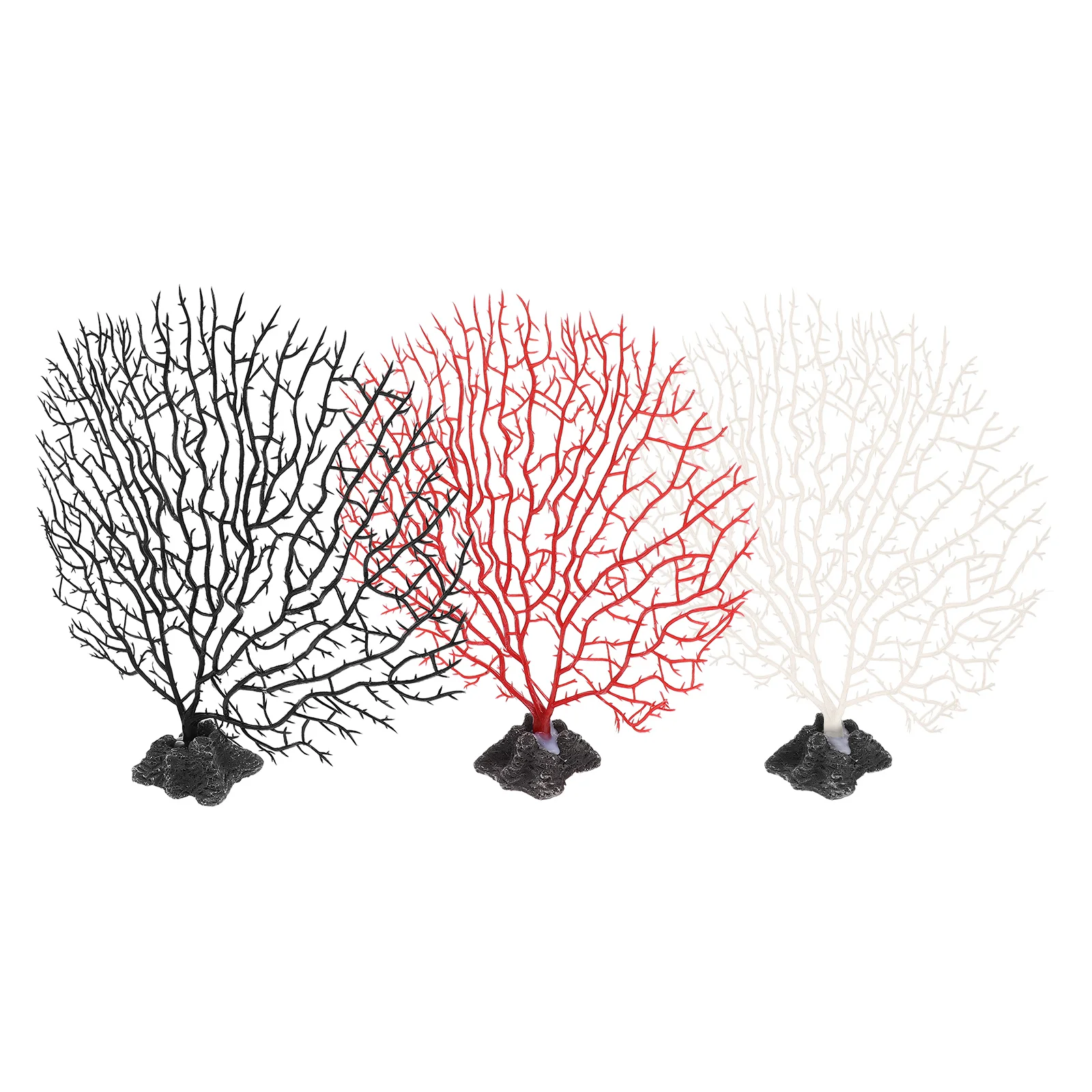 3 Pcs Artificial Plants Indoor Tabletop Tree Simulated Coral Ornaments Faux Modeling Sushi Decor