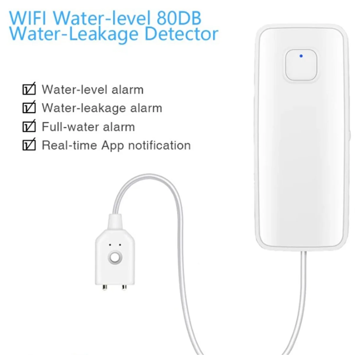 Tuya WiFi Smart Water Leak Sensor Water Overflow Level Detector Security Sound Alarm System Flood Leakage Sensor