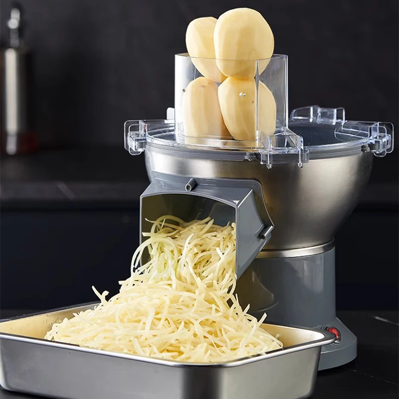 Triturador automático de cenoura e vegetais, cortador elétrico comercial, máquina de trituração em cubos de batata, processador de vegetais