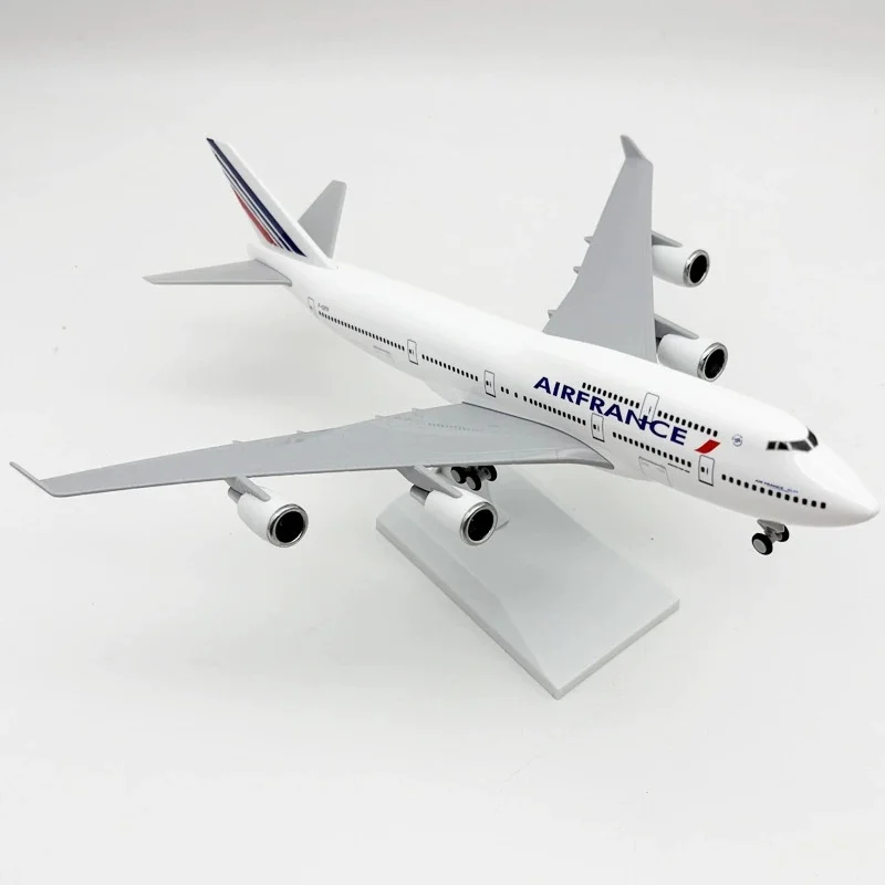 1/240 Schaal Vliegtuig 30 cm Air France B747 Airlines Miniatuur Vliegtuig Speelgoed Voor Jongens Vliegtuigen Model Kit (Met Stand) Luchtvaart