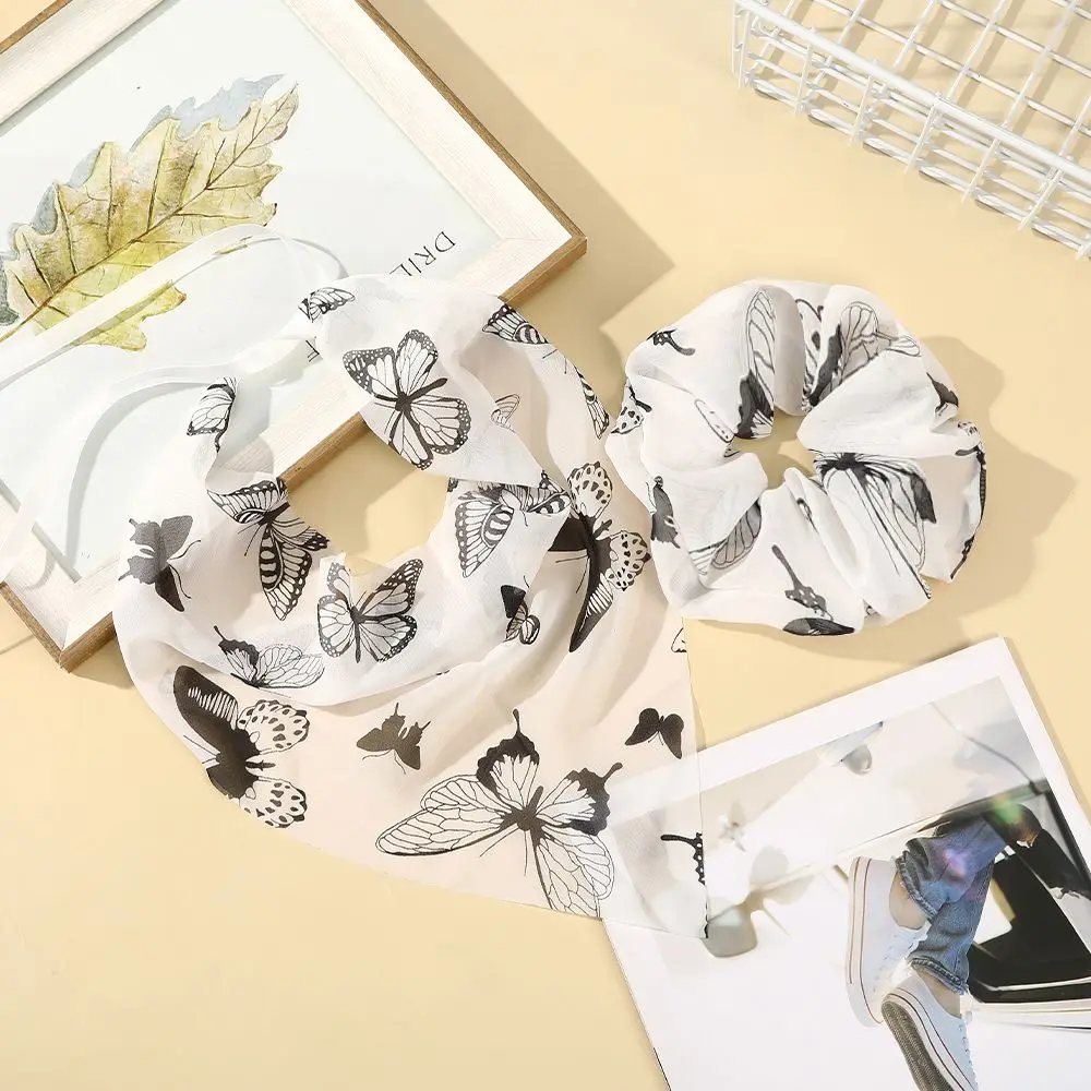 

2 шт./компл., треугольный платок с принтом бабочки, банданы для волос, платок для женщин и девочек, шарф для волос в стиле бохо, повязка на голову