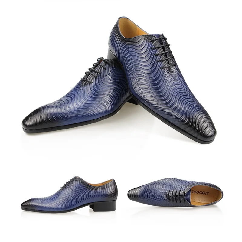 Formal Leather Men Shoes Top Layer Cowhide Genuine Leather Handmade Wedding Office Business Pointed Toe Dress Man Fashion Shoes