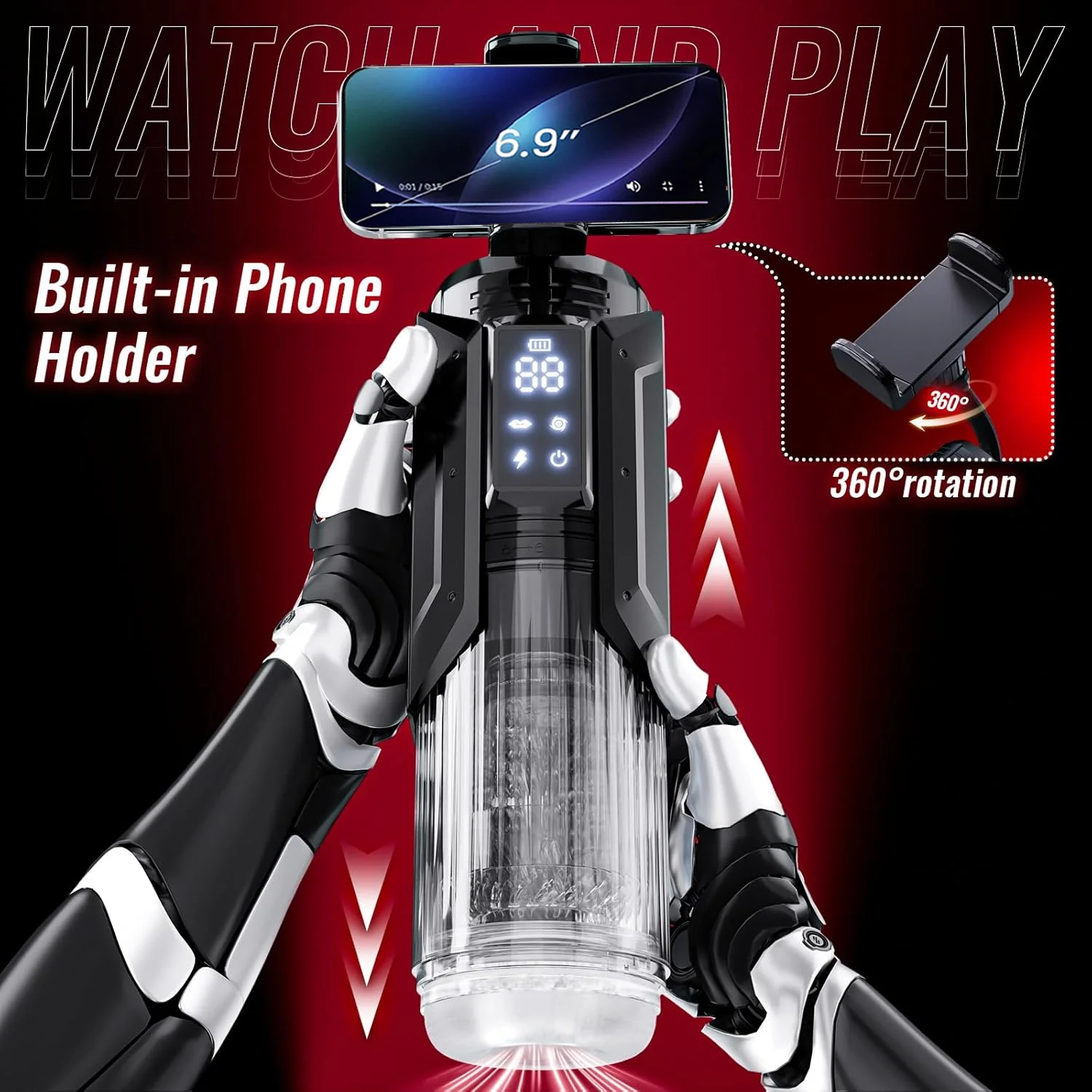 APP LED Automatic Male Masturbator Cup 7 Sucking Rotating Licking Thusting Modes Pocket Pussy Stroker Blowjob Sex Toys For Men view 5