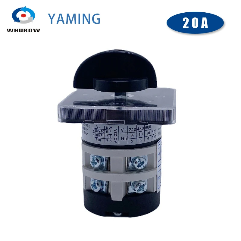 YMZ12-20/2 Factory 0-4 Positions 20amp Two Poles Electrical Changeover Main Selector LW31 Cam Rotary Switch