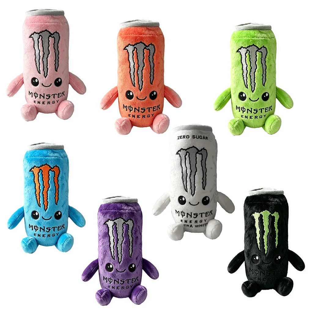 Image of Zuckerfreier weißer Monster-Energy-Drink Plüsch-Spielzeug, Simulationsdosen-Plüschfigur, niedliche weiche Figur, Deko-Geschenk für Freunde